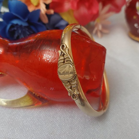 Antique Rose Gold Filled Bangle Bracelet - Picture 11 of 11